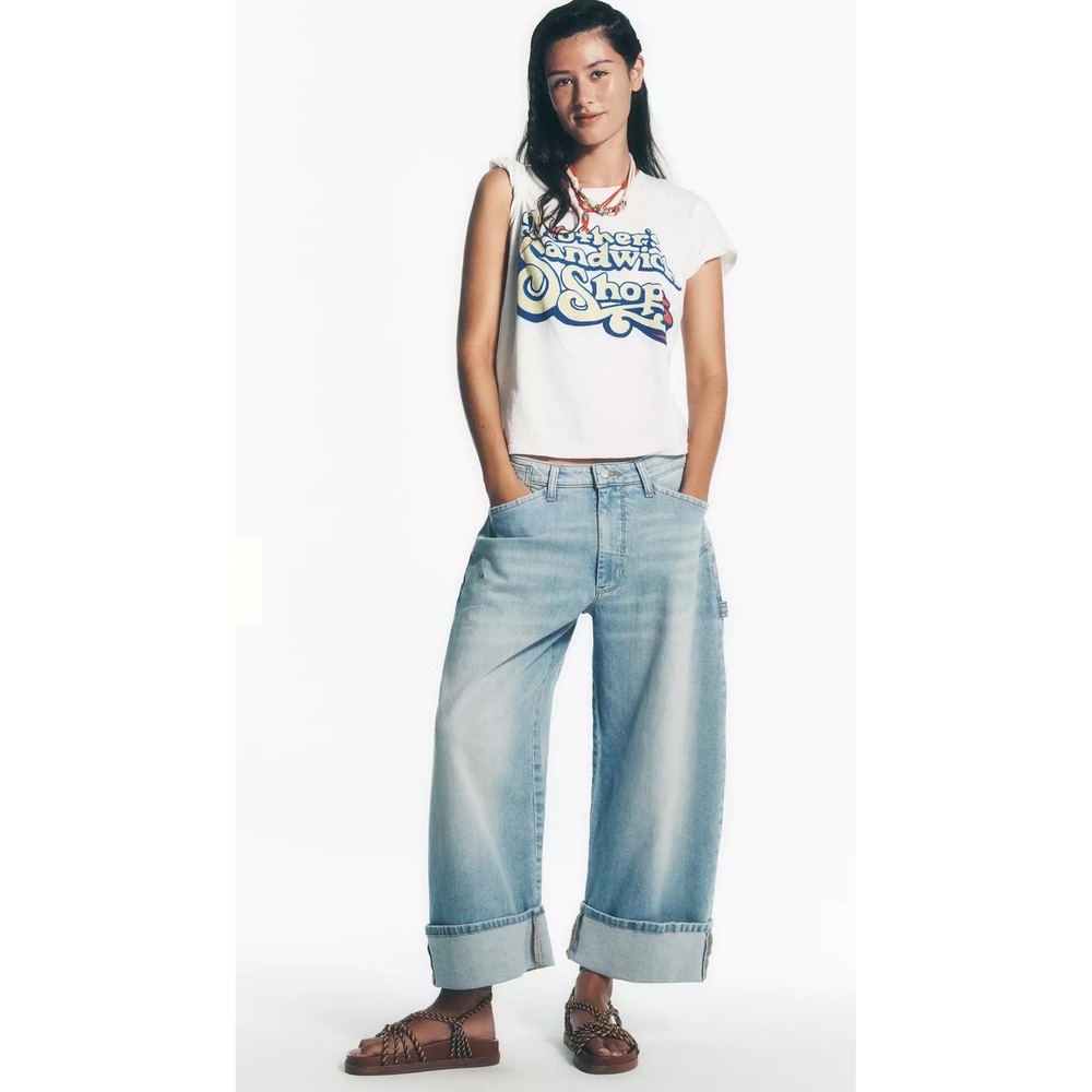 Anthropologie Pilcro Kayden Carpenter Jeans Light Wash Blue Denim NWT Size 30